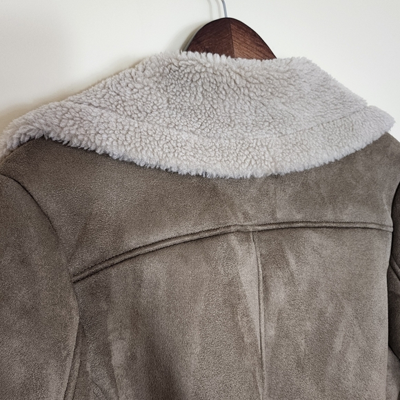 Zara Taupe Shearling Jacket - Picture 11 of 16
